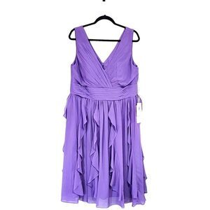 JJ's House Dress 16Wpurple sleeveless pleated waterfall bottom fairy HOCO